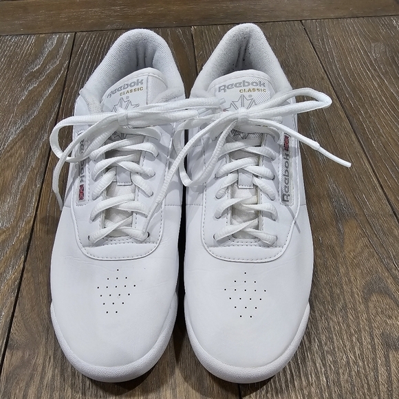 Reebok Princess Women's White Leather sneakers size 7.5 - Picture 3 of 9